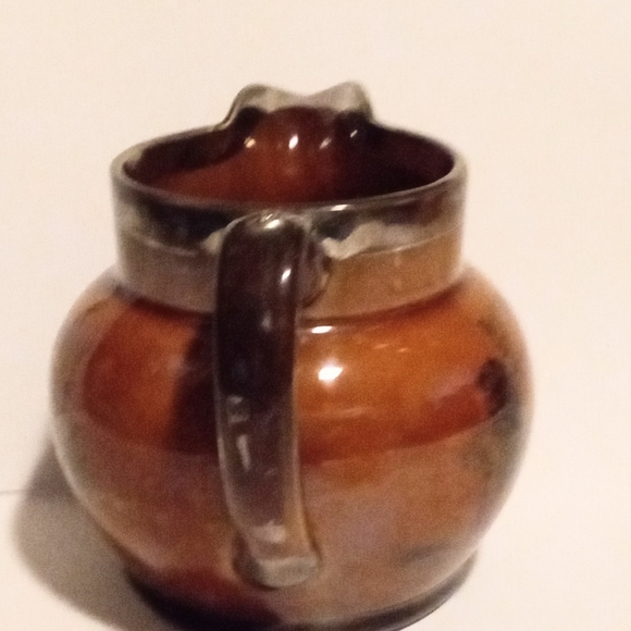 Antique Ridgeway Creamer English Coaching Day Scenes Brownware - Picture 5 of 8